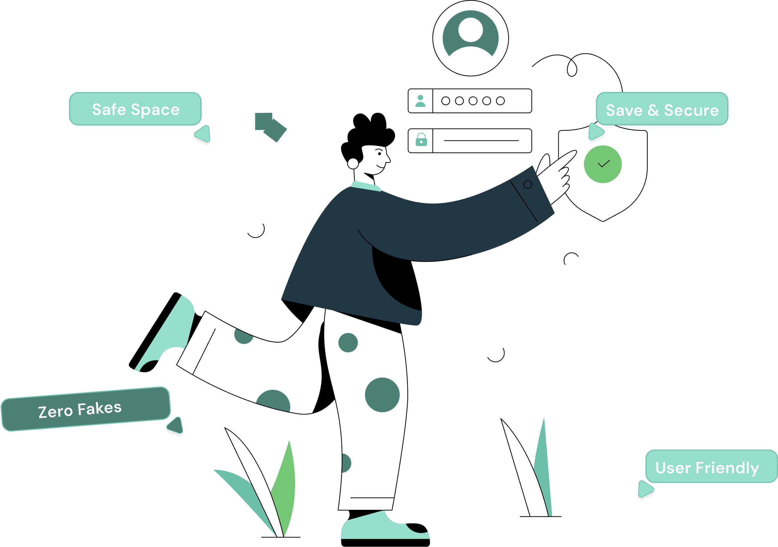 TruMe secure social media illustration